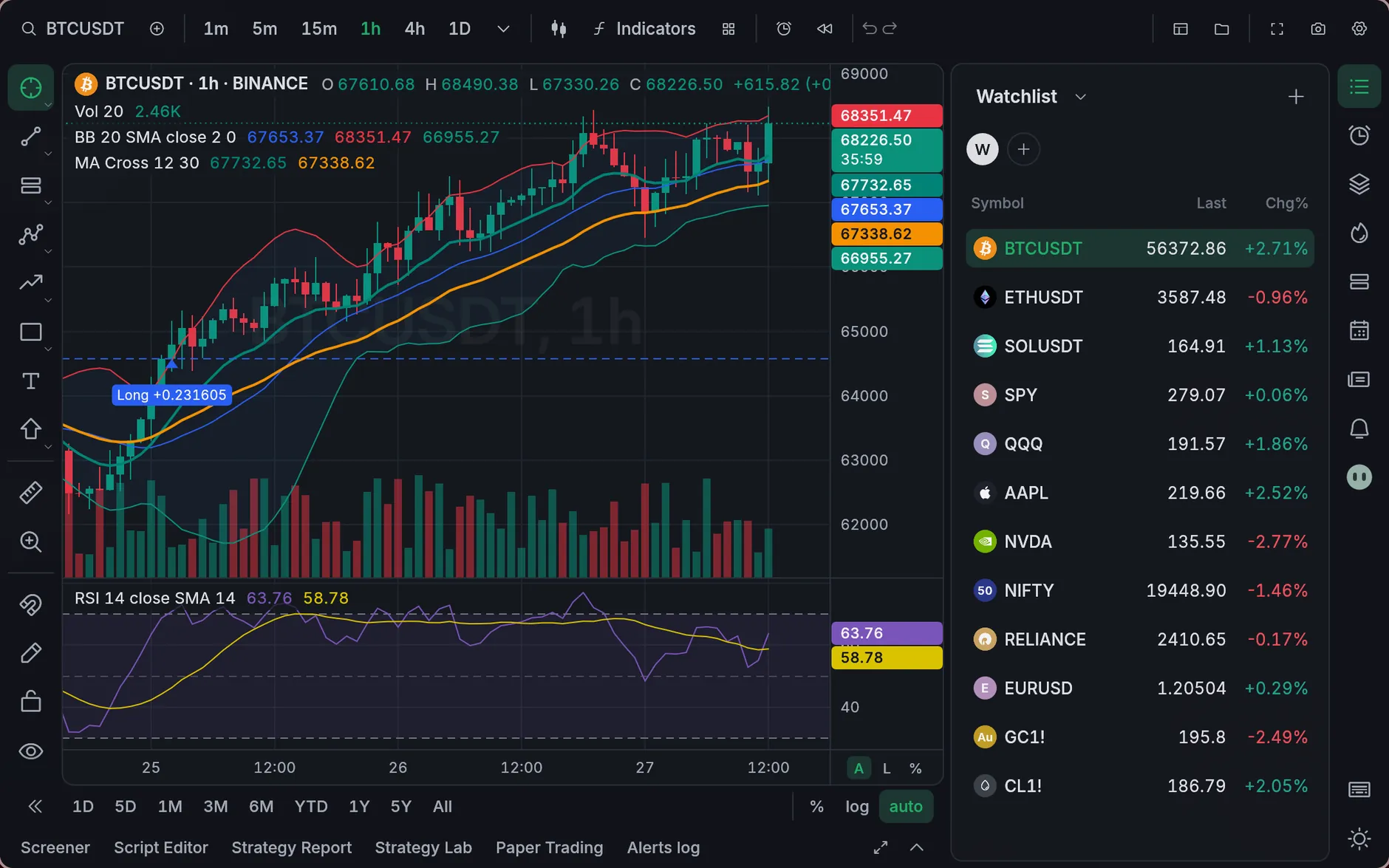 Opentern in the Tern Dark theme
